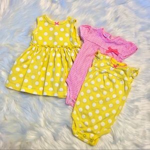 Carter’s summer dress and onsie bundle baby girl
